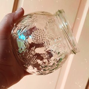 Fruit Embossed Glass Jar